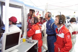 Monitoring developments during the race---------Perry Mason Photo